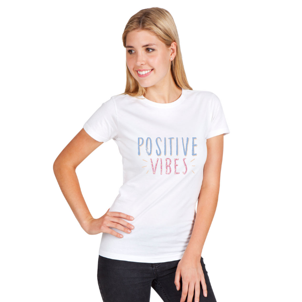 Positive Vibes - Ladies T-Shirt Size 8 - 22