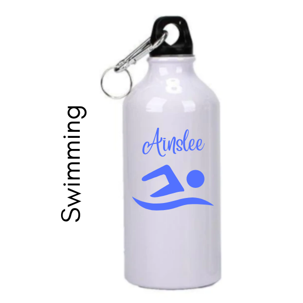 Custom 600ml Aluminium Drink Bottle - White - Sports