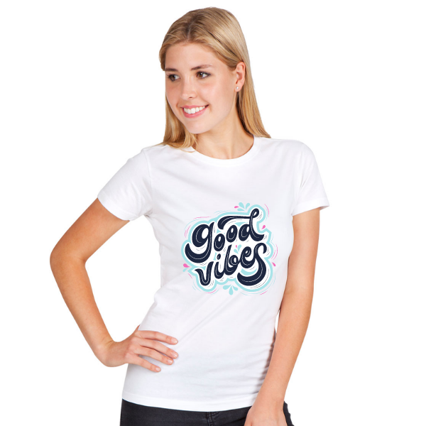 Good Vibes - Ladies T-Shirt Size 8 - 22